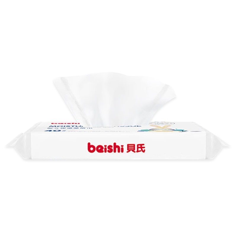 貝氏(beishi)贝氏婴儿保湿柔纸巾40抽/包 婴幼儿宝宝手口可用母婴专用抽纸