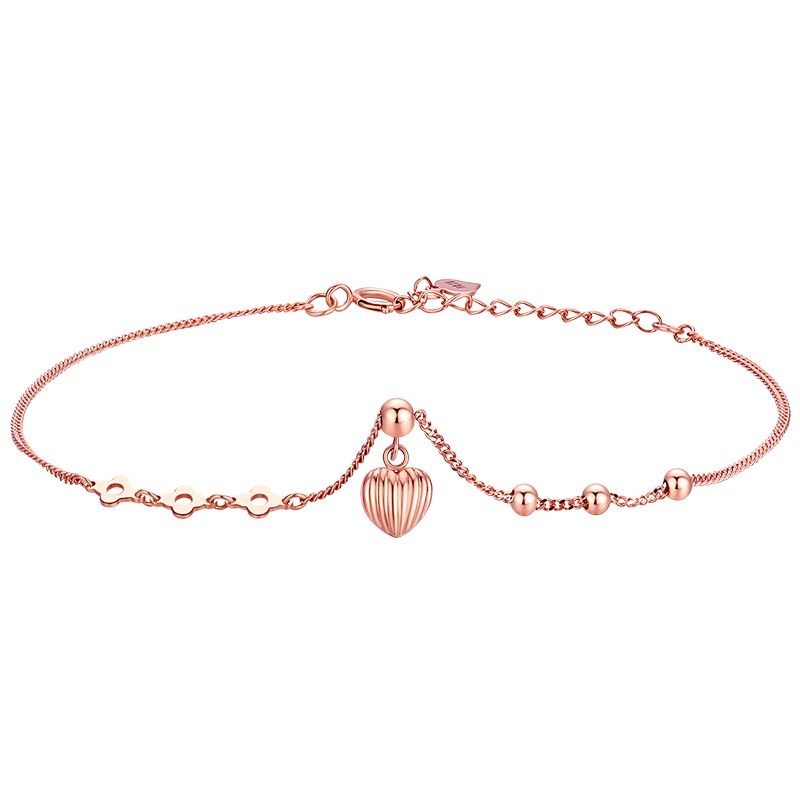 佰色传情(BRIR)18K金彩金手链女爱心玫瑰金手环官方正品手饰韩版轻奢时尚百搭手饰品送女友送闺蜜生日礼物情人节礼物