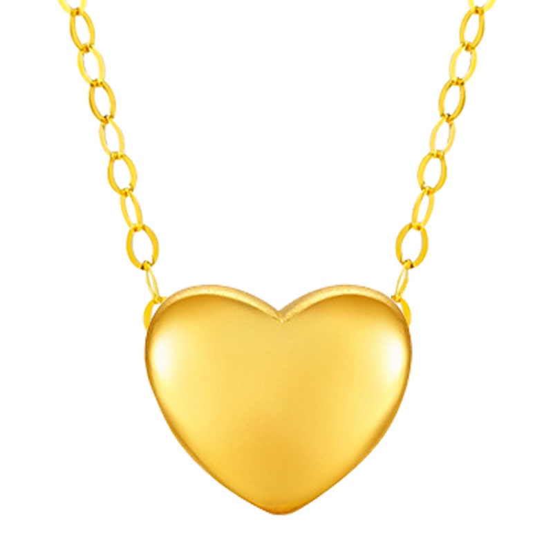 Ryual黄金吊坠3D硬金小蛮腰吊坠套链足金999心形路路通项链 黄金女士计价款送恋人女友