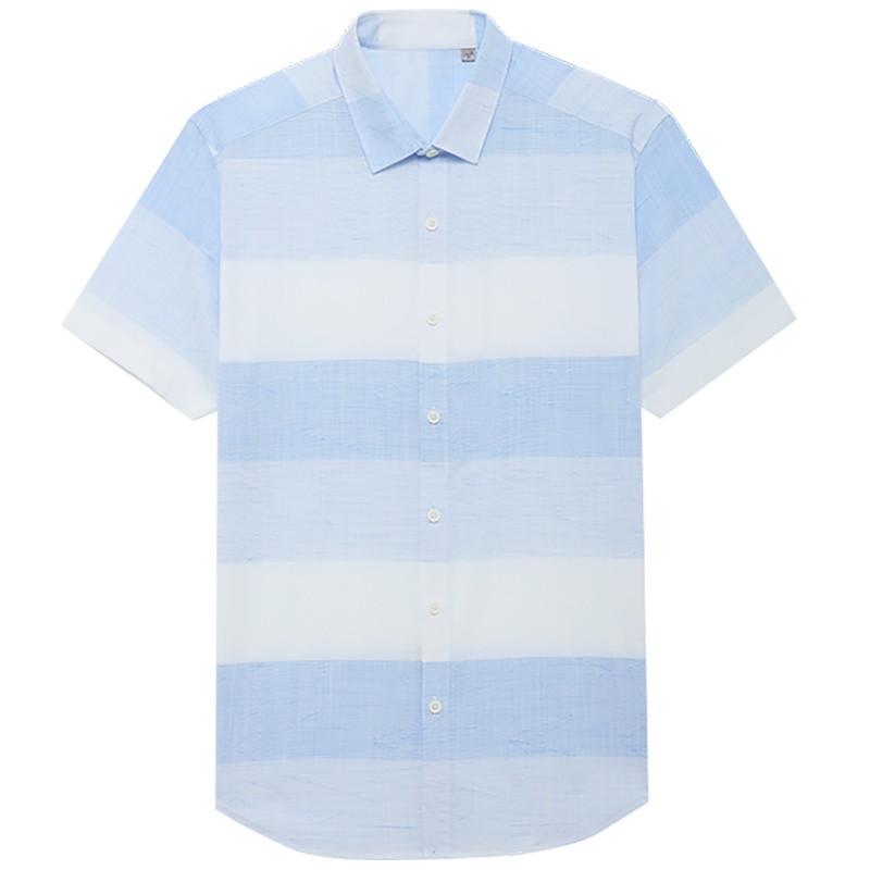 HODO红豆男装夏季男士短袖衬衫棉混纺面料休闲柔软舒适大方挺括衬衫男