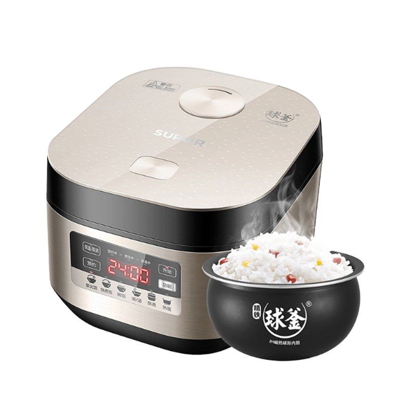 苏泊尔(SUPOR)SF40HC69电饭煲4L球釜内胆柴火饭智能预约电饭锅精控火力电饭煲 香槟金色