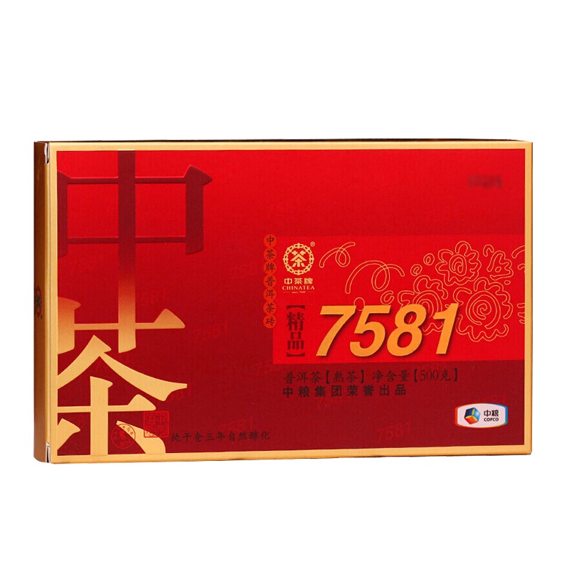 茶窝茶叶 中茶 2015年 普洱茶 熟茶 精品7581 500克/砖 茗茶 中粮茶叶 云南普洱茶 熟砖 勐海普洱茶