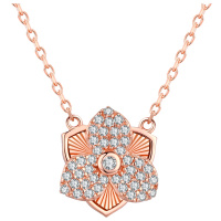 佰色传情(BRIR)s925银三叶草项链女韩版可旋转镶钻短款锁骨链女