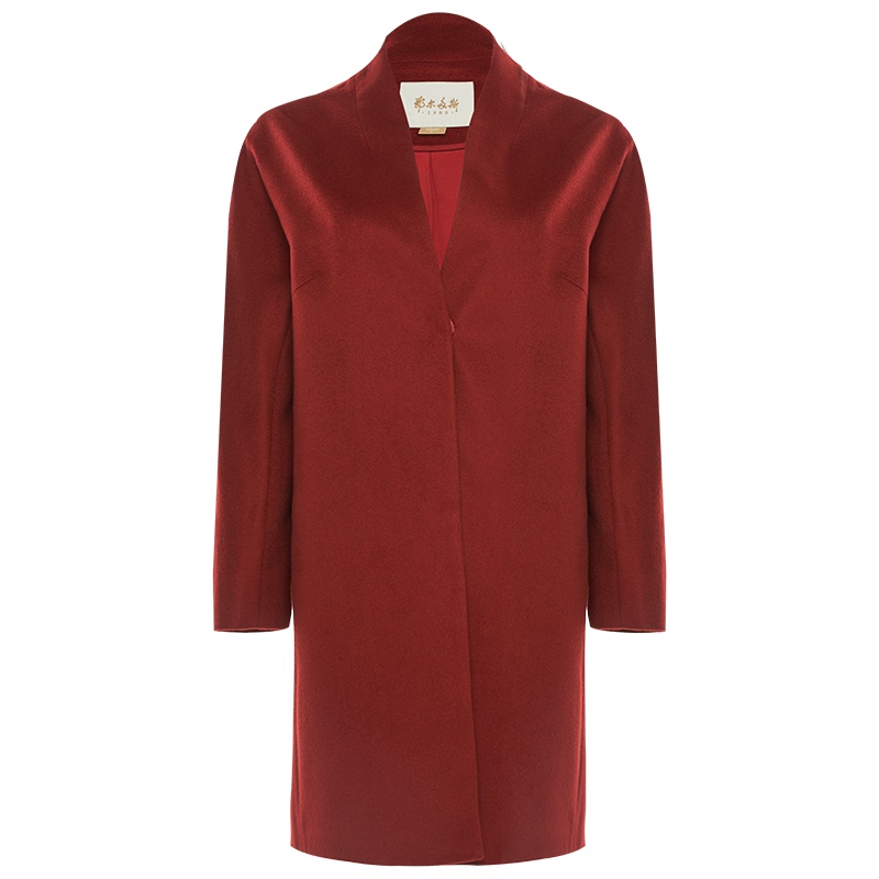 鄂尔多斯ERDOS 中长款修身外套女大衣