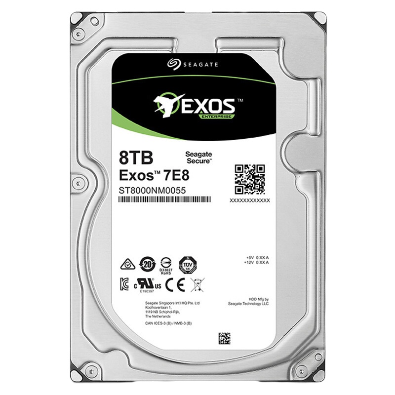 希捷8TB 256MB 7200RPM 企业级硬盘 SATA接口希捷银河Exos 7E8系列(ST8000NM0055)