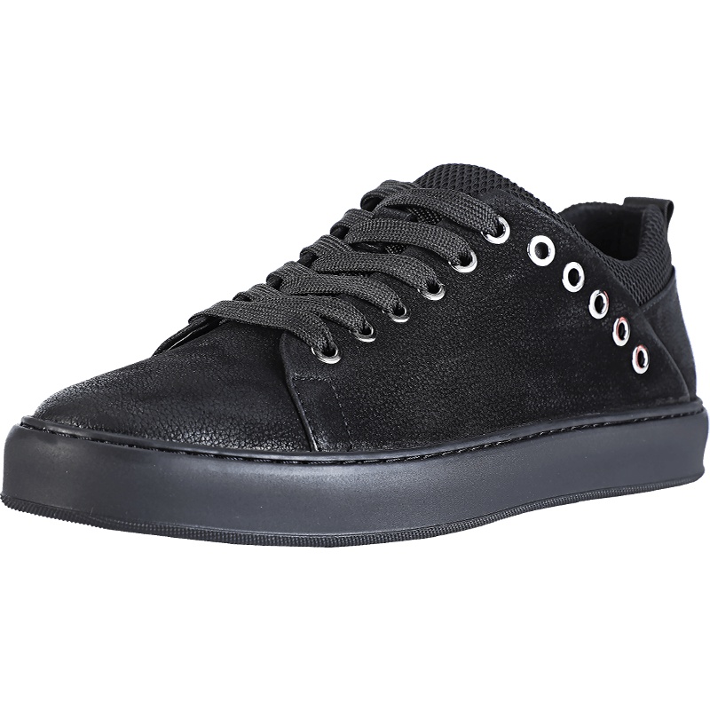 GOLF/高尔夫板鞋男磨砂牛皮户外系带小黑鞋男士潮流百搭透气休闲皮鞋