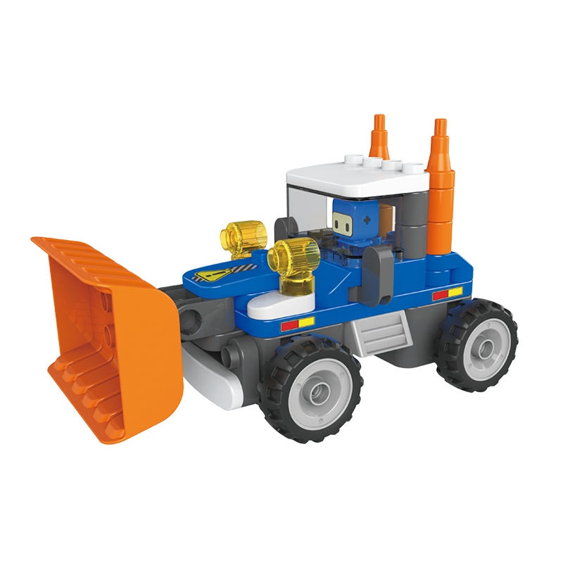 百变布鲁可鲁鲁推土机大颗粒拼插积木儿童益智拼装布鲁克玩具男孩