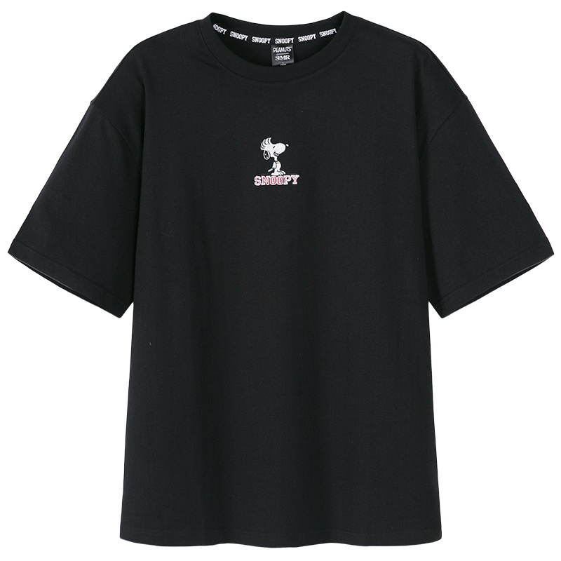 【snoopy】森马夏季刺绣短袖T恤男纯棉落肩袖史努比
