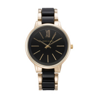 安妮克莱因（ANNE KLEIN）摩登复古系列时尚简约休闲潮流合金表带石英女表AK/1412BKGB