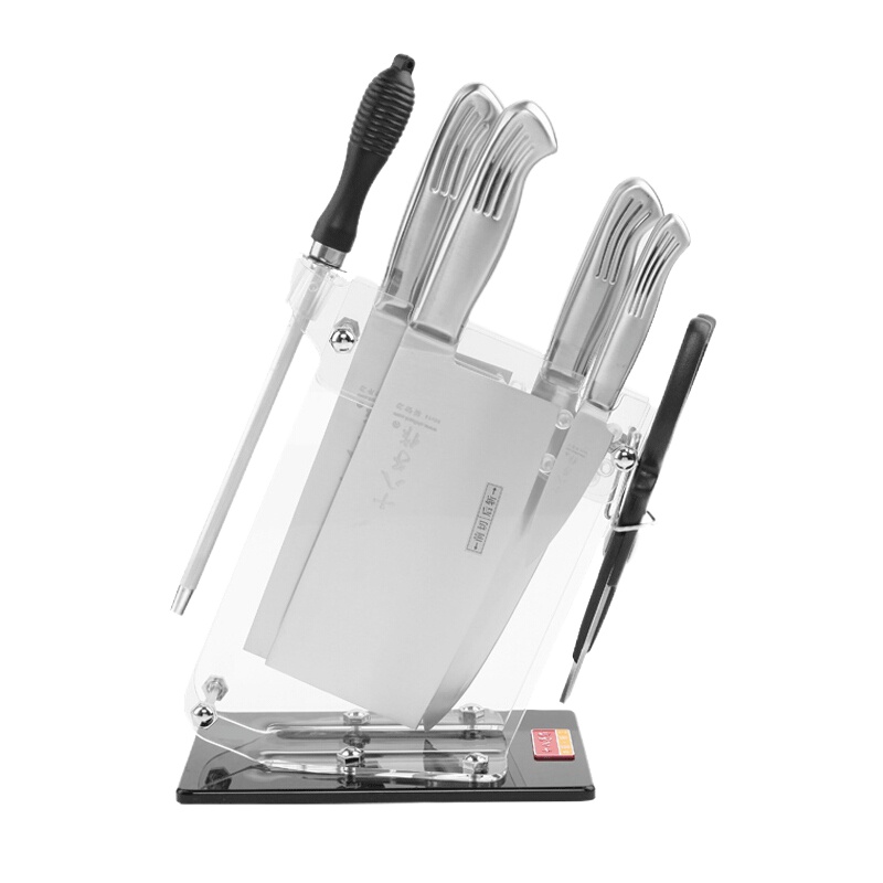 十八子作S2504银盈快刃7件套全不锈钢设计 全套厨房刀具不锈钢材质刀具套装厨房家用菜刀水果刀组合多用刀具菜刀剪刀
