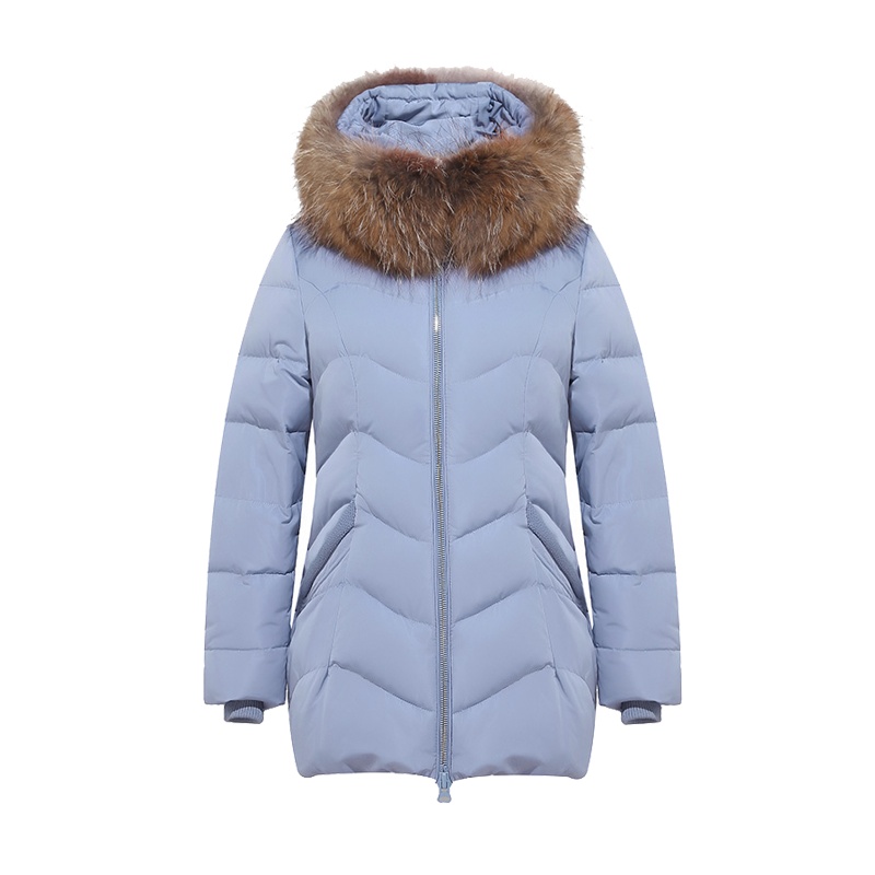 千仞岗2019秋冬新品羽绒服女短款连帽大毛领修身韩版女装