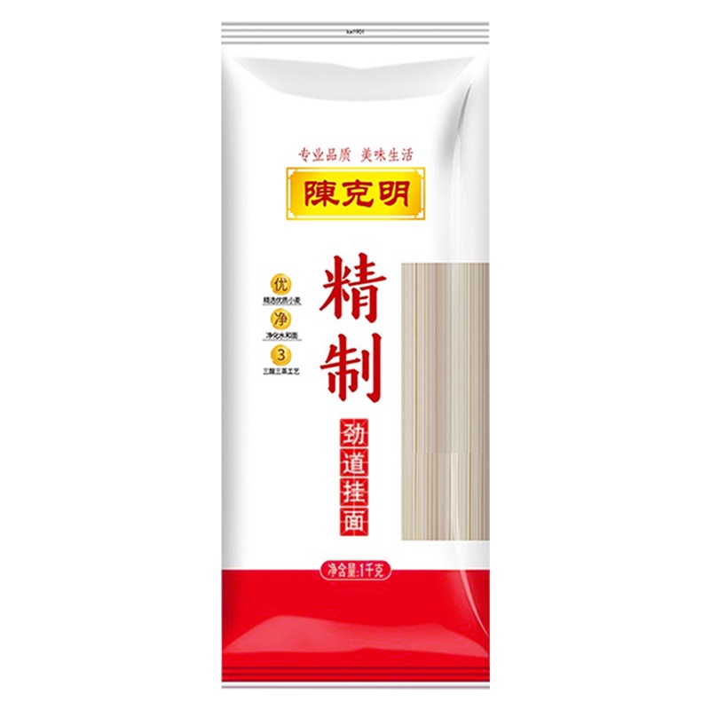 陈克明面条 精制鸡蛋挂面 阳春挂面 劲道挂面 龙须挂面 四种口味 1000g 精制劲道挂面1000g*1