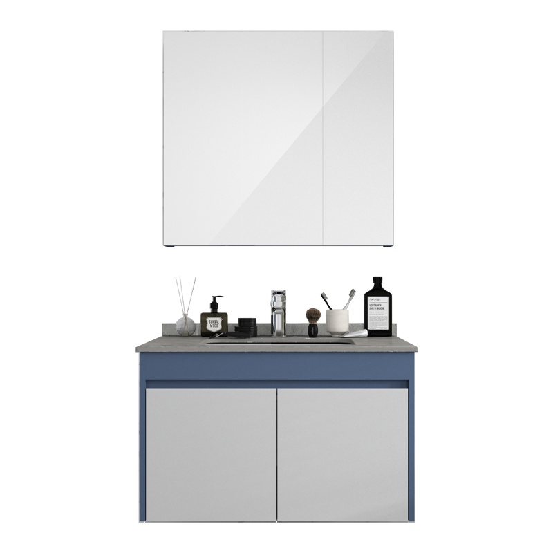 四季沐歌 MICOE 实木岩板浴室柜组合套装洗脸盆柜组合洗漱台陶瓷洗手盆卫浴柜