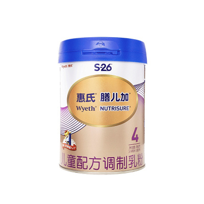 [赠品]惠氏膳儿加儿童配方调制乳粉4段900g(罐装)奶粉