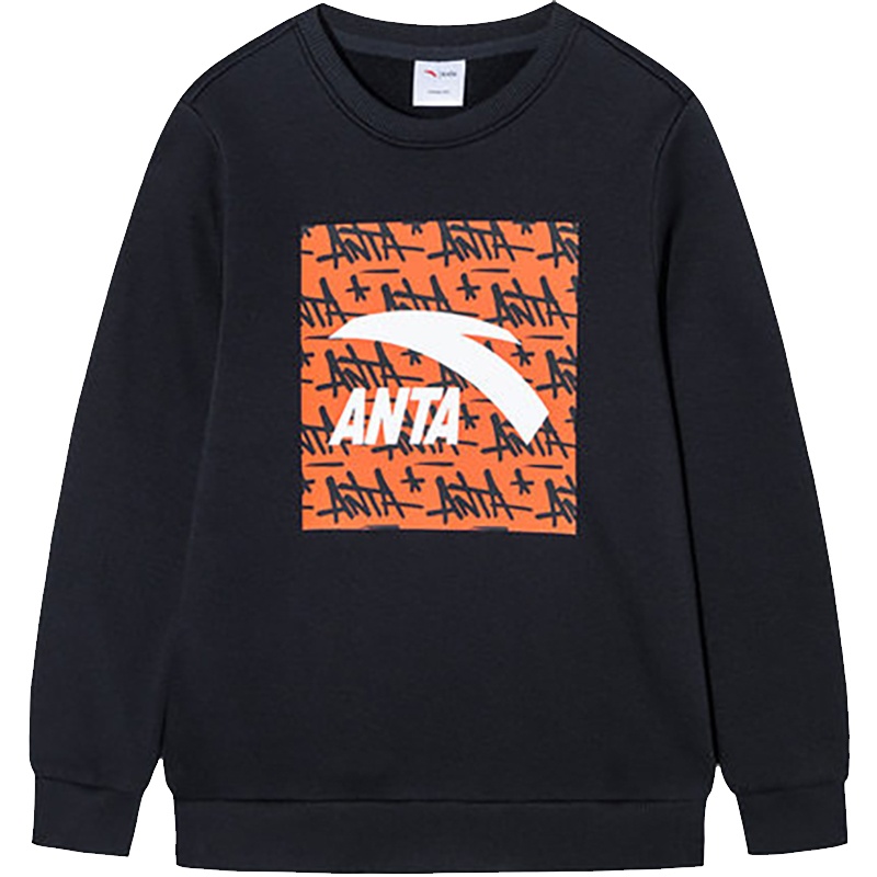 ANTA安踏儿童童装中大童男童卫衣2019冬季新款加绒加厚运动上衣潮