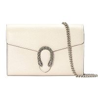 [海外直邮]GUCCI古驰女包经典色迷你白色链条酒神包单肩包斜挎包401231 CAOGM 9174
