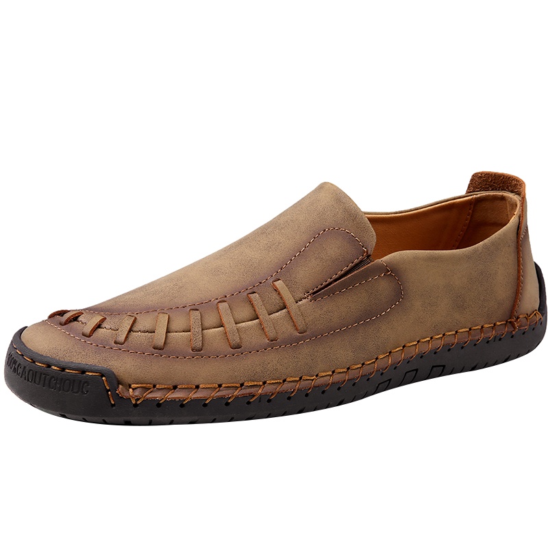 YIBULUOTUO豆豆鞋男春秋新款休闲软底皮鞋百搭一脚蹬男士户外懒人鞋