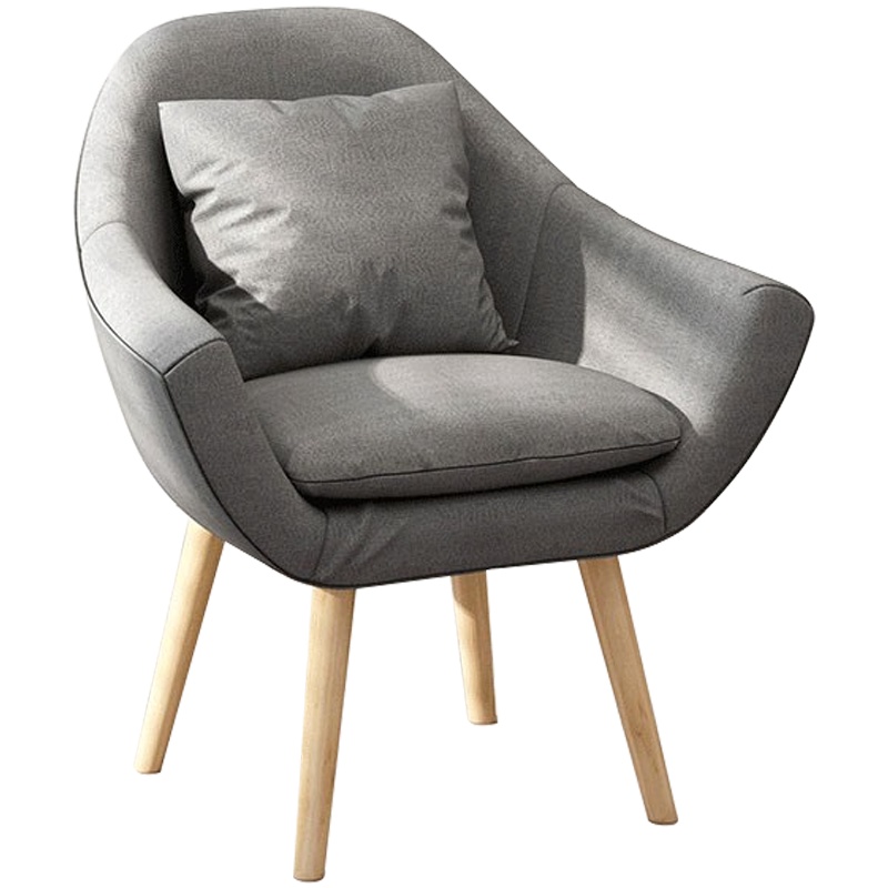 创世人 北欧单人懒人沙发榻榻米卧室客厅简易沙发椅创意休闲实木腿沙发椅