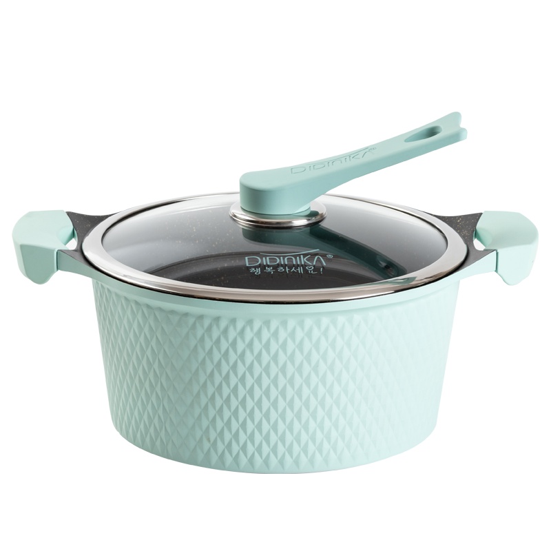 迪迪尼卡(Didinika) 麦饭石汤锅蒸锅两用不粘锅电磁炉燃气灶适用家用炖锅24cm