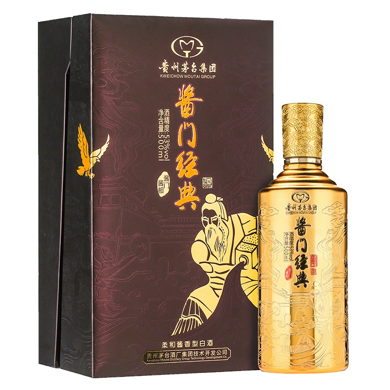 茅台醇 酱门经典 53度500ml*1 盒装 酱香型白酒 入口柔顺