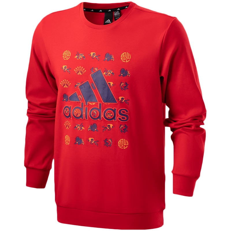 阿迪达斯男服卫衣CNY新年款套头衫休闲运动服GQ8839