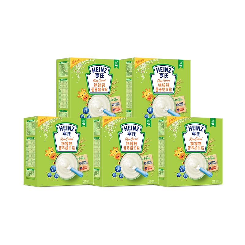 亨氏(Heinz)铁锌钙营养奶米粉325g*5(米粉325g*5)婴儿辅食
