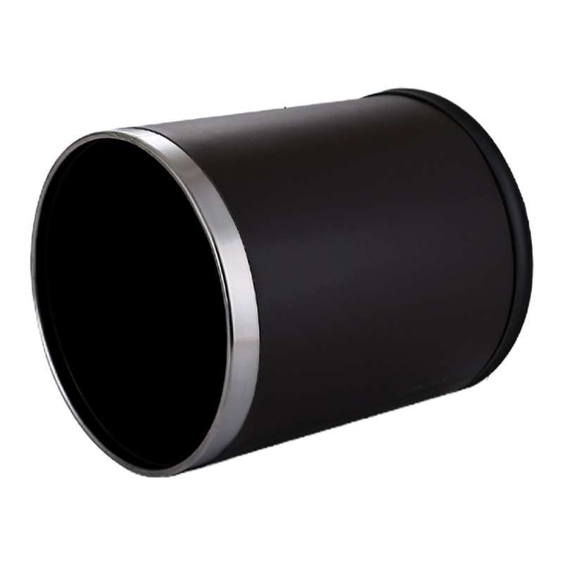 不锈钢垃圾桶家用 卫生间客厅卧室厨房厕所酒店大号垃圾桶办公室 双层黑色烤漆