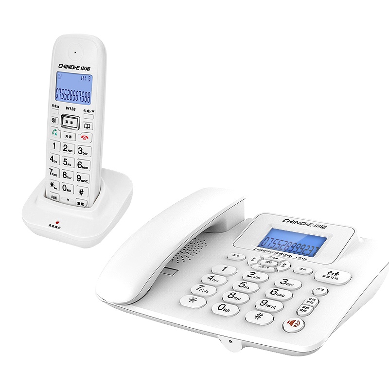 中诺W128无绳子母机 家用字母电话机超远距离无线分机数字无绳固话座机一拖一办公家用固定电话 W128白色单子机