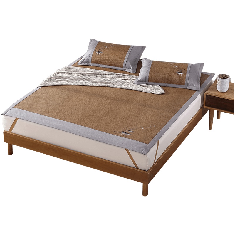 LOVO 晓风听月绣花高档原藤席三件套