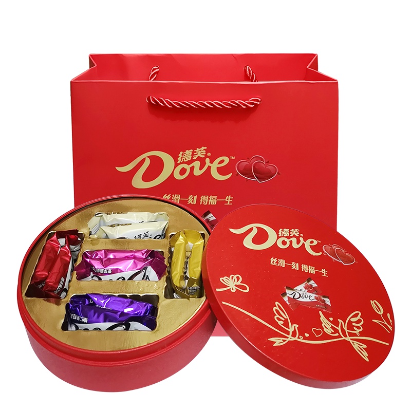德芙巧克力德芙丝滑牛奶巧克力10粒圆形粉色礼盒装铁盒装婚庆结婚喜糖6克德芙装10粒(不含礼袋;可另外选购)