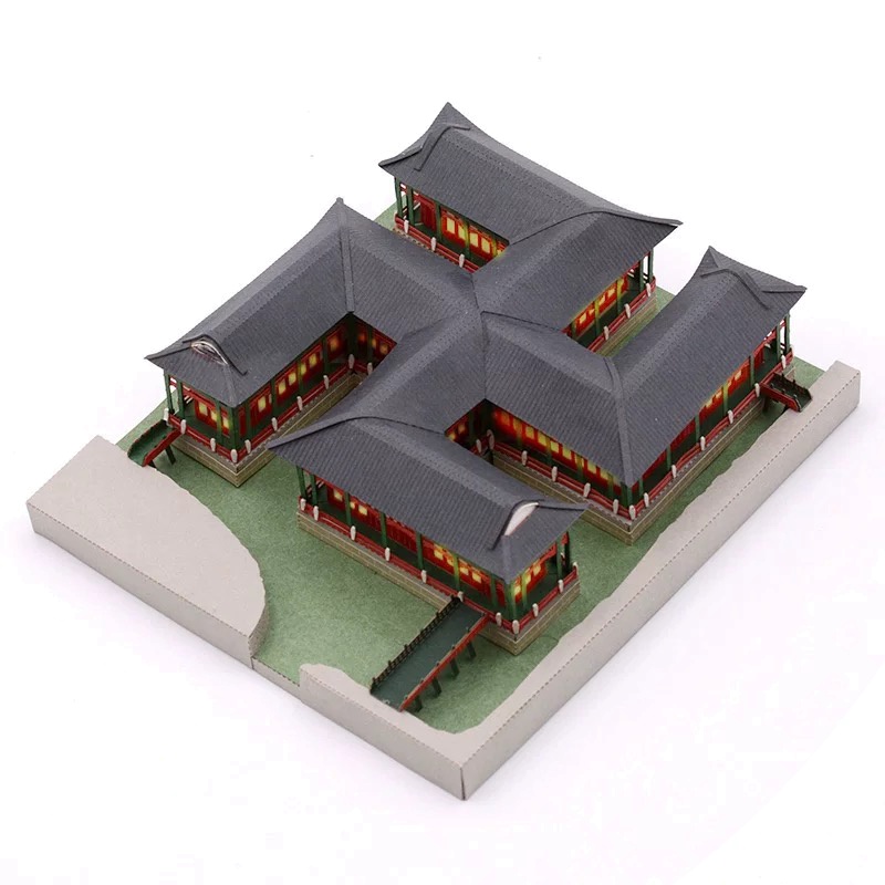 国家宝藏 官方同款文创礼物 古代缩建筑纸雕灯-模型