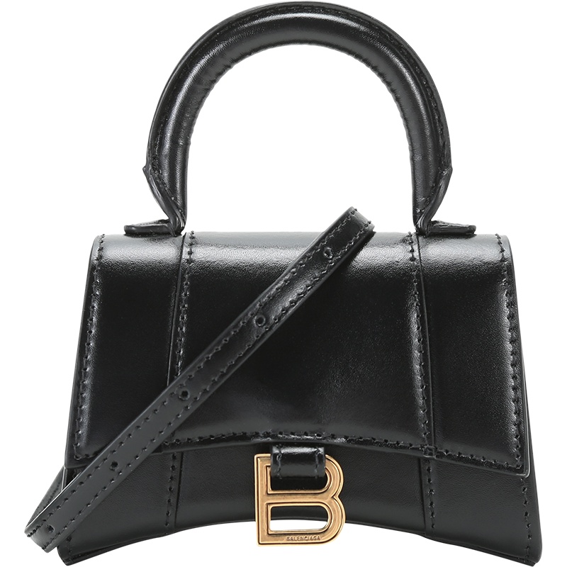 巴黎世家 BALENCIAGA 女士牛皮Hourglass手提单肩斜挎包沙漏包迷你款 637372 1QJ4M