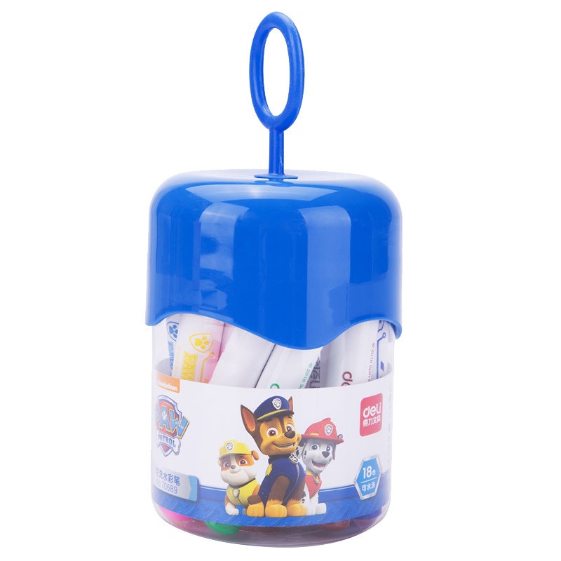 得力文具70689LAN汪汪队立大功水彩笔套装儿童幼儿园小学生用彩笔彩色笔水彩画笔24色18色可水洗安全无毒绘画