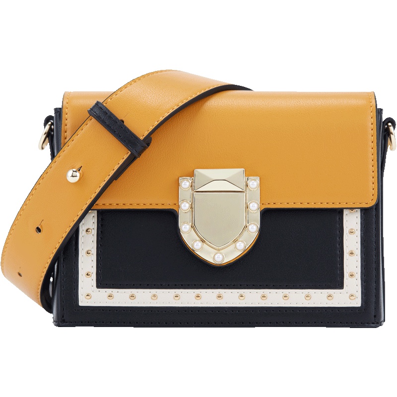 欧米OMI包包女2019夏季新款时尚拼色单肩包宽肩带ins小潮斜挎女包