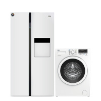 倍科/Beko 581升对开门冰箱+8公斤滚筒洗衣机 宠物毛发去除功能 整机原装进口恒温养鲜30天 91642+8632