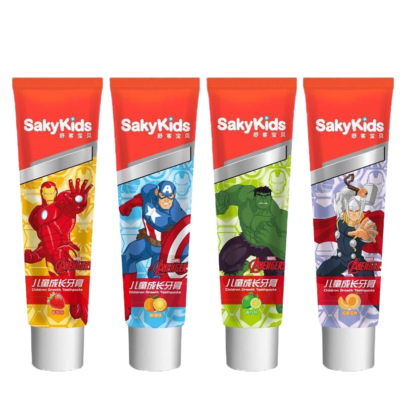 WQLQ舒客宝贝儿童成长牙膏60g*3支+两支成长牙刷(迪士尼合作款)漫威款
