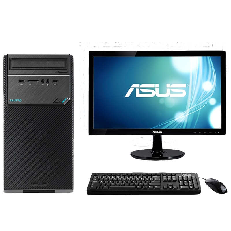 华硕(ASUS)商用台式电脑D320MT 19.5英寸显示器(I3-7100 4G 500G DOS )
