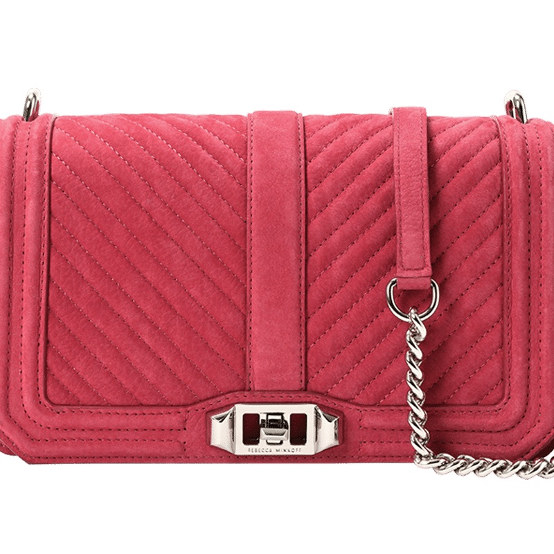 瑞贝卡·明可弗REBECCA MINKOFF CHEVRON QUILTED LOVE女士斜挎包HH18ECQX08银扣