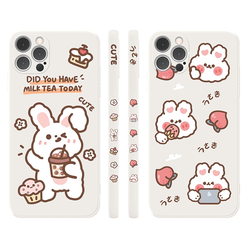 卡绮圆圆君小兔苹果11手机壳iPhone12promax直边硅胶xr液态x