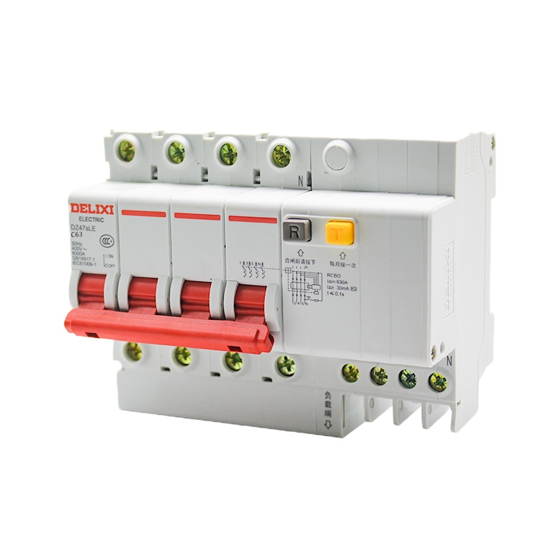 德力西 空气开关带漏电保护器DZ47SLE 4P 63A 四相四线家用断路器