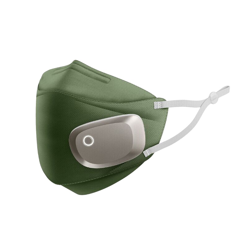 飞利浦(Philips)电动新风口罩轻盈版 防尘防晒防雾霾防花粉轻盈佩戴轻呼吸 带新风模组ACM055/04森林绿