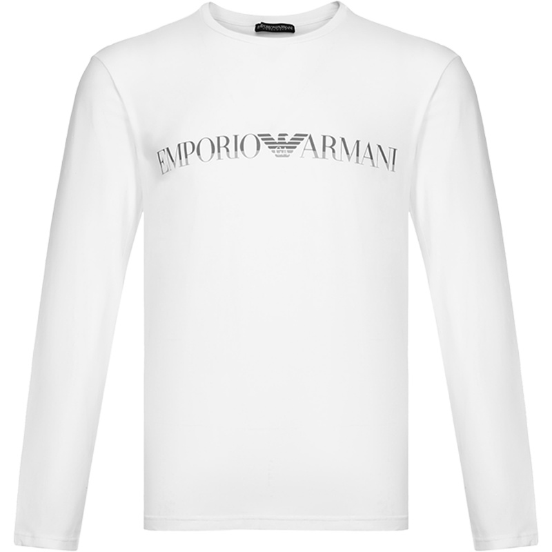 EMPORIO ARMANI 阿玛尼 男款棉质圆领长袖T恤 111653 9A516