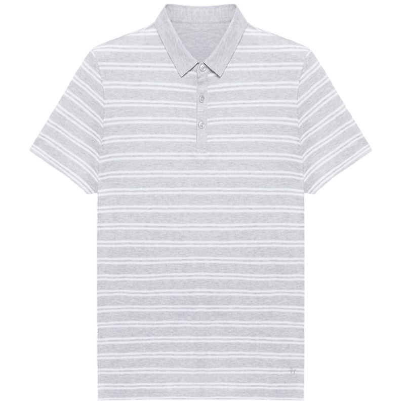 鄂尔多斯ERDOS 春夏纯棉小翻领条纹简约时尚短袖T恤薄款男士POLO衫