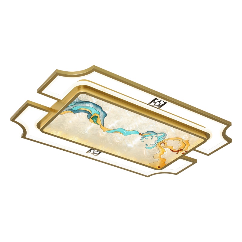 尊阁 现代中式客厅灯吸顶灯珐琅彩led吸顶灯具中国风禅意大气新中式卧室吸顶灯