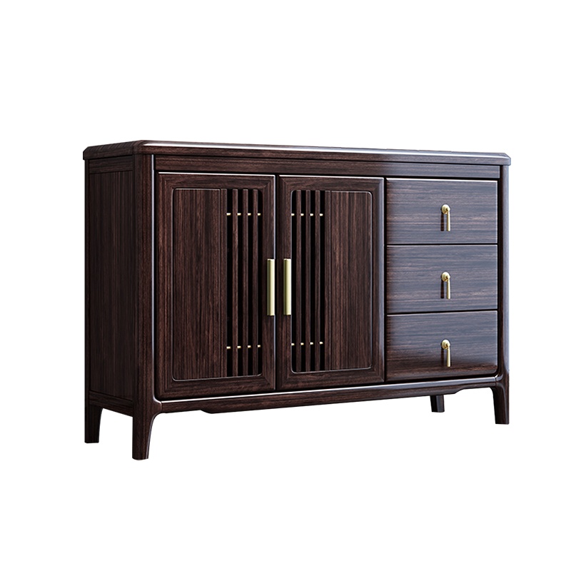 月影梳桐新中式实木餐边柜紫金檀木玄关双门带抽屉储物柜配套红木家具