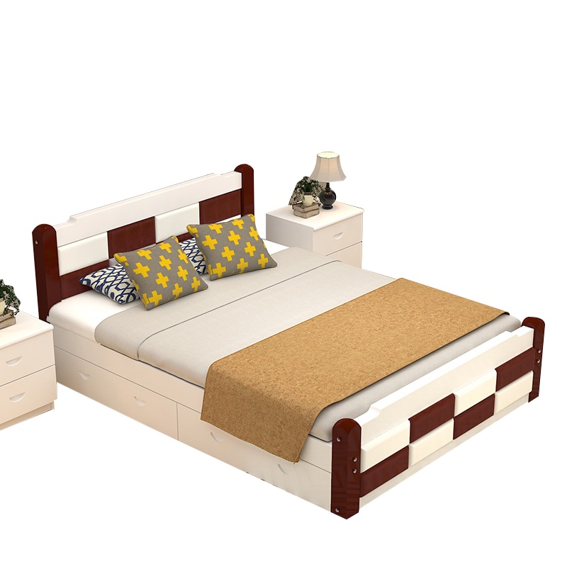 喜视美北欧实木床1.8米双人床卧室现代简约1.5米床环保卧室家具