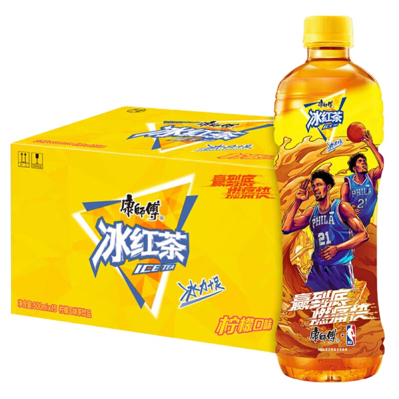 康师傅 冰红茶 柠檬红茶饮料 500ml*15瓶 整箱装/