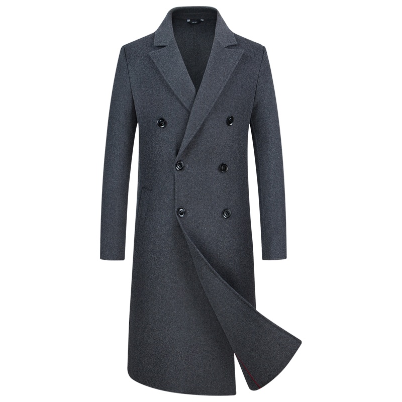 秋冬手工毛呢大衣中长款英伦羊毛大衣双面尼外套妮子风衣男 SQL338