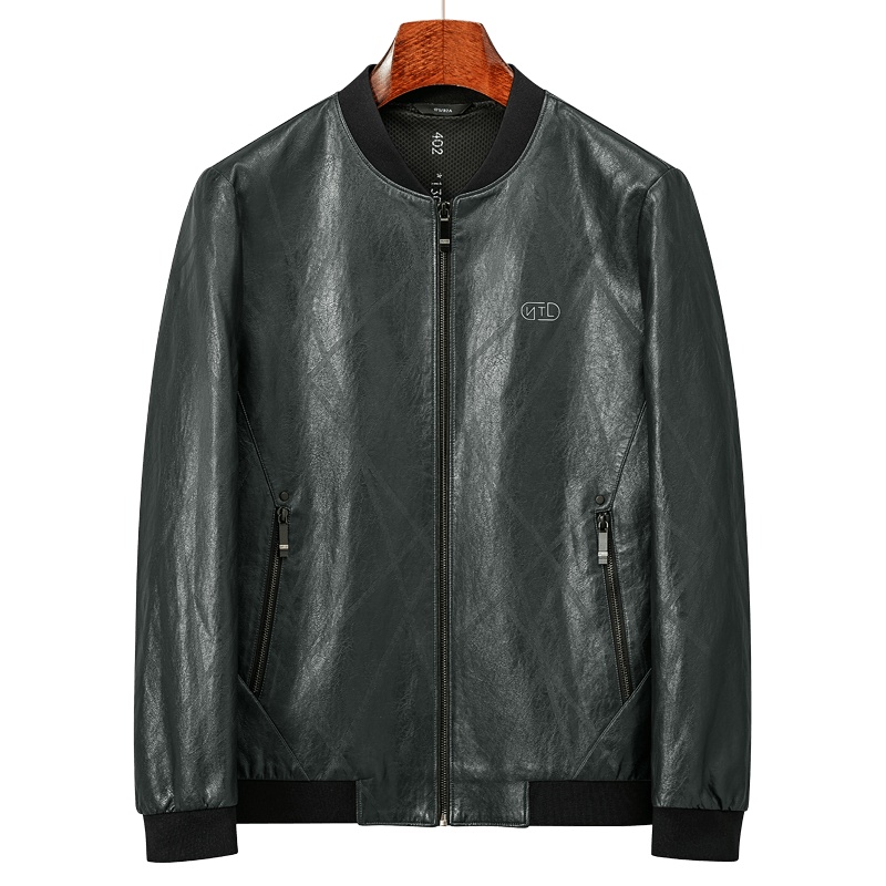 雅鹿男装秋冬新品棒球领PU皮夹克男士皮衣外套1034PA01950