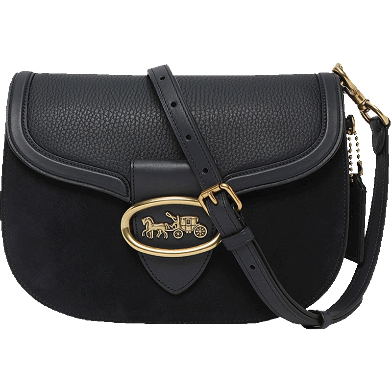 COACH 蔻驰 奢侈品 女士专柜款KAT系列皮质马鞍包单肩包斜挎包 84715